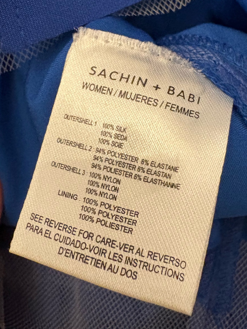 NWT Sachin + Babi Silk Royal Blue Two-Piece Sleeveless Layered Top & Skirt - Picture 11 of 11